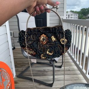 Vintage beaded sequin mini boho clutch‎ purse bag